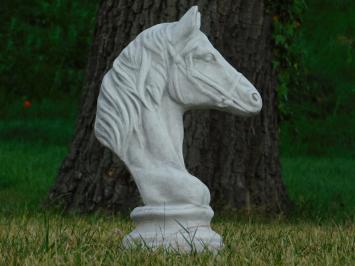 Sculptuur paardenhoofd, vol steen