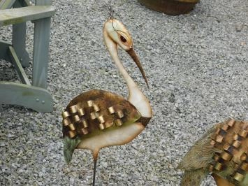2er Set - Flamingo und Kranich - Metall - Handarbeit