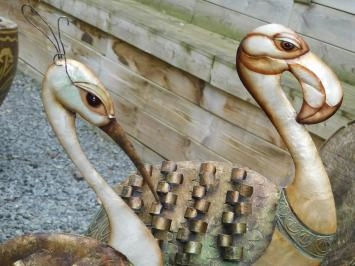 2er Set - Flamingo und Kranich - Metall - Handarbeit
