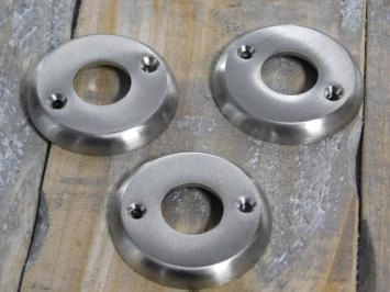 Ensemble de quincaillerie pour porte de toilettes - poignées de porte + serrure rotative, nickel mat