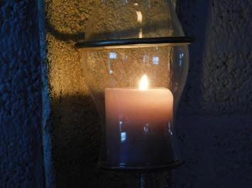 Lampe à vent avec chandelier et flacon en verre, couleur or !