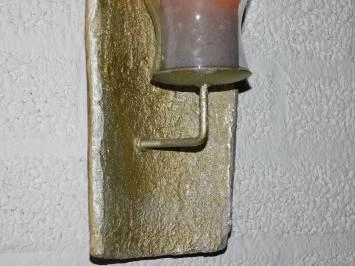 Lampe à vent avec chandelier et flacon en verre, couleur or !
