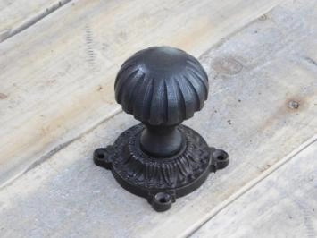 Poignée de porte 'Solvo' + rosette Dm 52 mm + rosette - fer antique