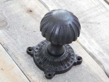 Poignée de porte 'Solvo' + rosette Dm 52 mm + rosette - fer antique