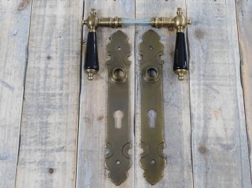 Ensemble de quincaillerie de porte - PZ92 - Laiton patiné - porte d'entrée
