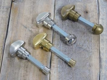 Toiletslot -WC deurbeslag in antieke ijzer met twee rozetten rond