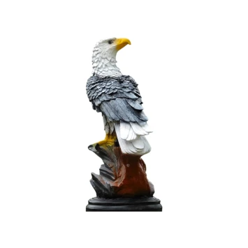 Adelaar XL – zwart/wit – polystone – 65 cm – decoratiebeeld