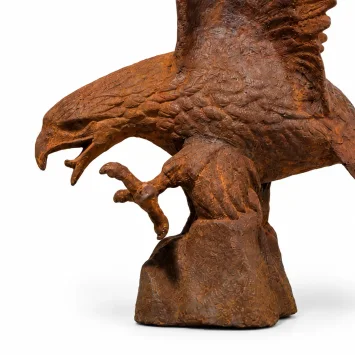 Adler aus Gusseisen – 64 cm – große Skulptur für Draußen