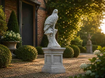 Adelaar op sokkel – 165 cm – massief steen - natuurgetrouw
