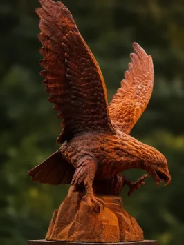 Aigle XL – 113 cm – statue de jardin en fonte massive