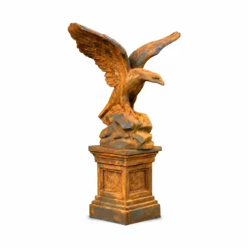 Adelaar beeld met sokkel - steen - 233 cm - oxide