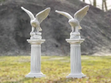 Set van 2 adelaars - op sokkel - steen - 130 cm - klassiek - zuil