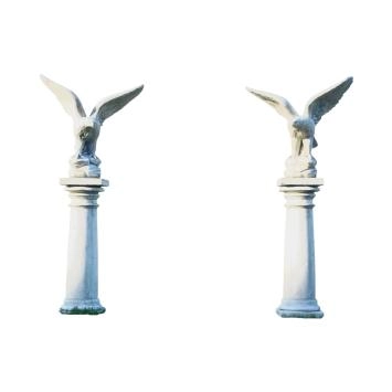 Adelaar - op sokkel - stenen beeld - 140 cm - set van 2