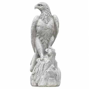 Stenen tuinbeeld adelaar op rots – dierenbeeld – 50 cm