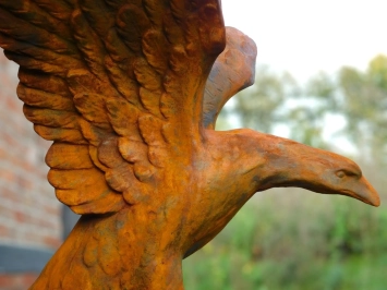 Aigle statue - avec socle - pierre - 233 cm - oxyde