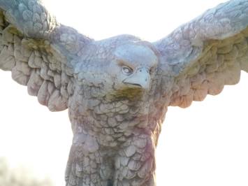 Adelaar XXL op sokkel - 160 cm - stenen tuinbeeld