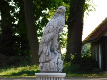 Adler - Rundsockel - Stein - 83 cm - detailreich