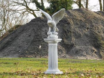 Adler - auf Sockel - Steinstatue - 130 cm - klassisch