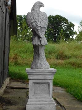 Eagle auf Sockel - 165 cm - fester Stein, wahre -Leben