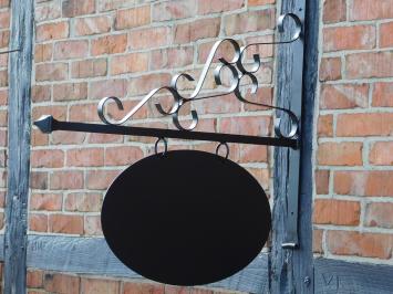 Schild Schwarz -Ladenschild- 75 cm - Oval - Eisen