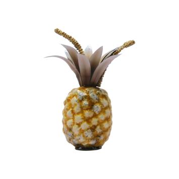 Ananas - metalen beeld - 27 cm - kleurrijke decoratie