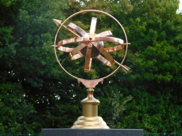 Sonnenuhr für den Garten – Messing-/Kupferfarbe – klassisch