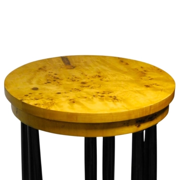 Table Art Déco vintage – bois – diamètre 54 cm – hauteur 75 cm