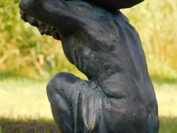 Atlas-Statue aus Polystone in Vintage-Blau – klassisch