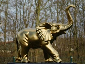 Olifant - keramiek - 40 cm - mat goud - tijdloos beeld
