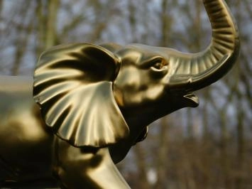 Olifant - keramiek - 40 cm - mat goud - tijdloos beeld