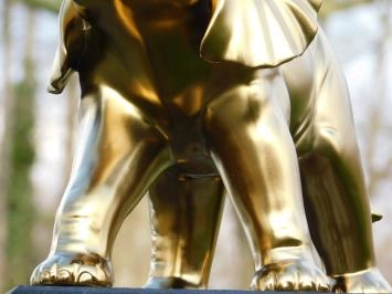 Olifant - keramiek - 40 cm - mat goud - tijdloos beeld