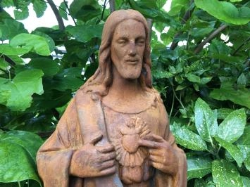 Jesus - Heiliges Herz - Steinstatue - 82 cm - Oxid
