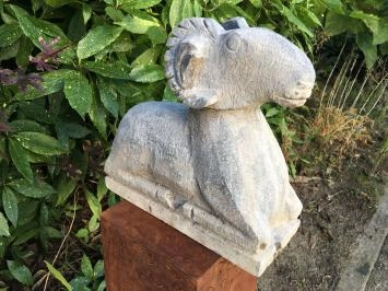 Bélier indonésien - statue animal en pierre - 31 cm - sculptée à la main