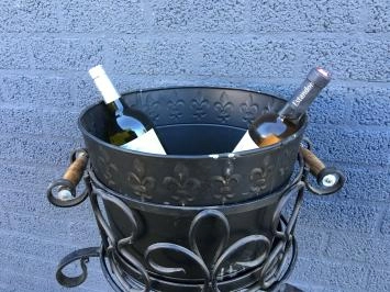 Magnifique refroidisseur de vin en métal, belle ferronnerie d'art !