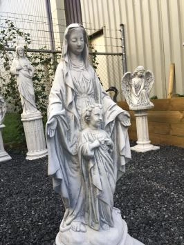 Maria mit Kind - Steinstatue - 65 cm - klassisch weiß