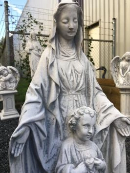 Maria mit Kind - Steinstatue - 65 cm - klassisch weiß