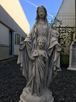 Maria mit Kind - Steinstatue - 65 cm - klassisch weiß