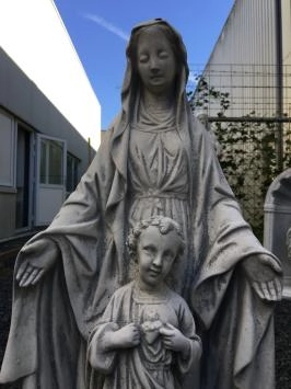 Maria mit Kind - Steinstatue - 65 cm - klassisch weiß
