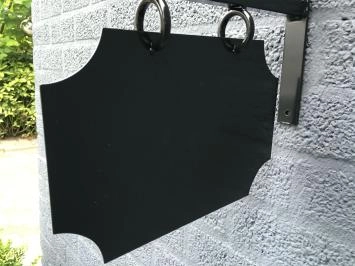 Zwarte naambord - gevelbord - metalen en klassieke decoratie