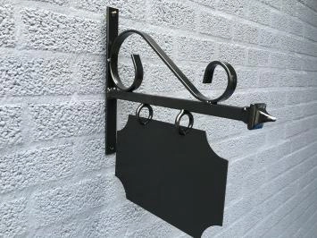 Plaque signalétique noire - enseigne de façade - métal et décoration classique