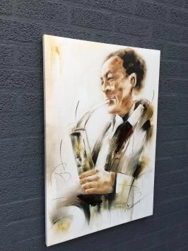 belle et imposante huile sur toile, 
