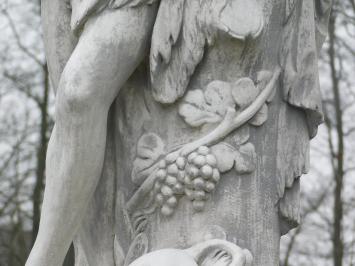 Gartenstatue Dionysos/Bacchus auf Sockel - 200 cm - Stein