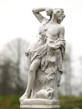Dionysos Bacchus - Gartenstatue auf Sockel - Stein - 200 cm - klassisch