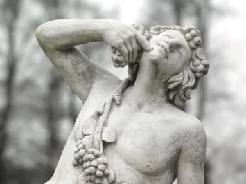 Dionysos Bacchus - statue de jardin sur socle - pierre - 200 cm - classique