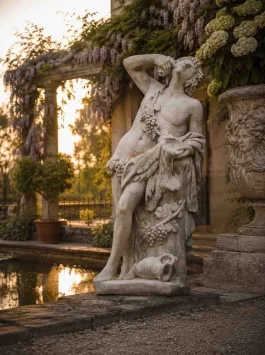 Tuinbeeld Bacchus - groot Romeins figuur - klassiek steen