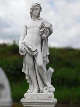 Bacchus - stenen beeld - 144 cm - klassiek wit - Romeins