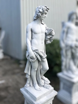 Bacchus - stenen beeld - 144 cm - klassiek wit - Romeins