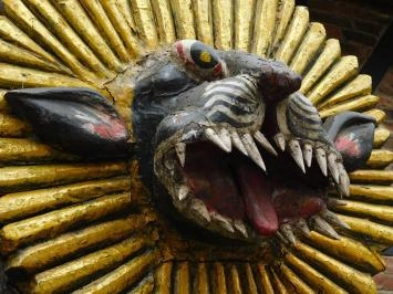 Tigre balinais - fait main en bois - 290 cm - en couleur