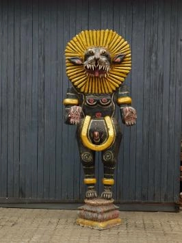 Tigre balinais - fait main en bois - 290 cm - en couleur