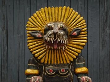 Tigre balinais - fait main en bois - 290 cm - en couleur